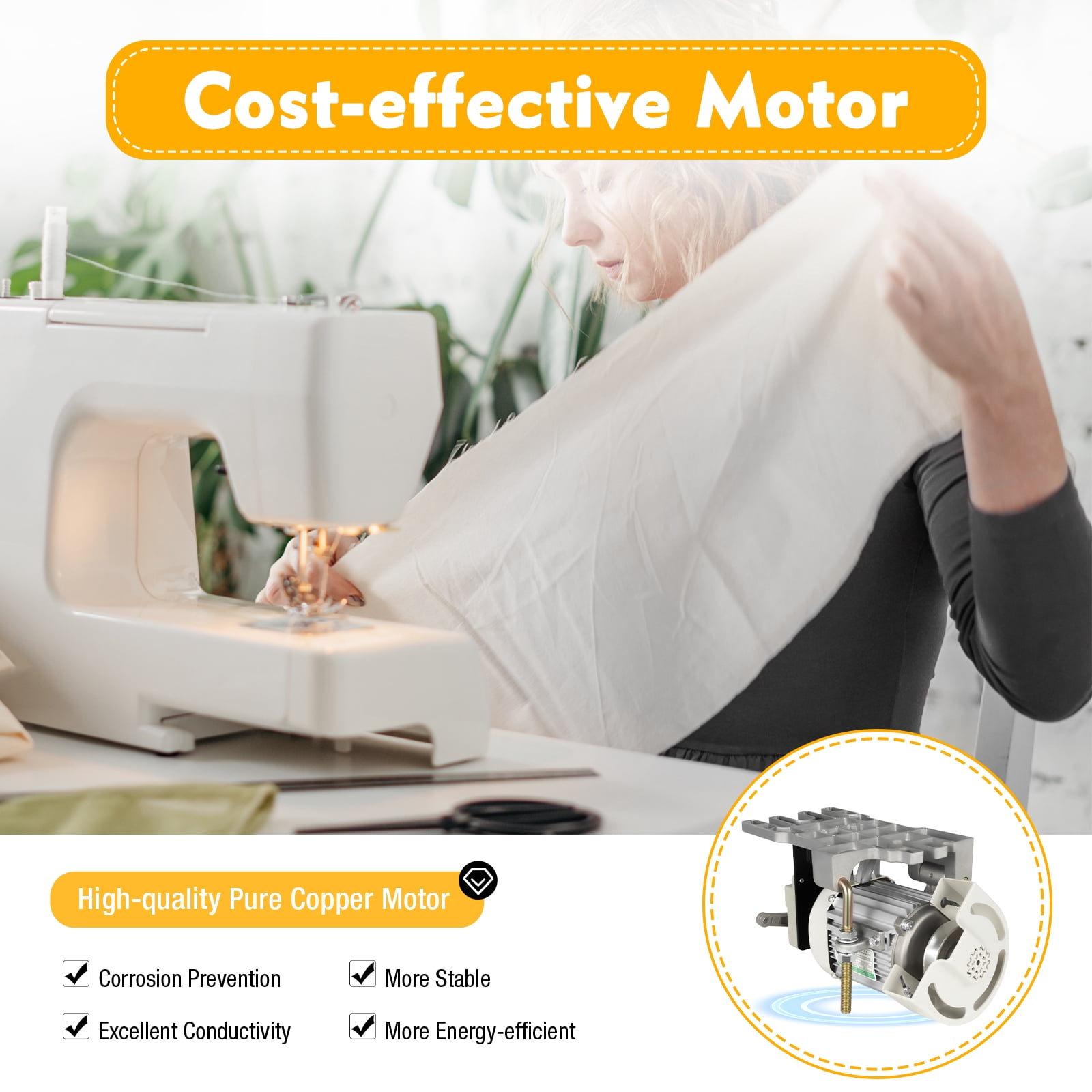 YIYIBUYS 600W Electric Brushless Sewing Machine Servo Motor Low Noise Industrial Sewing Machine Brushless Split Motor, 100 Stitches/min