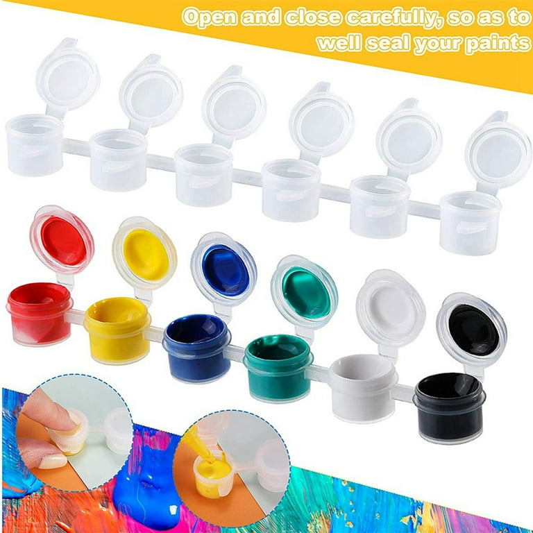 100 Strips Empty Paint Strips Paint Cup Pots Clear Storage Paint