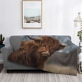 thumbnail image 2 of Yiaed Yak Print Blanket Throw Blanket Soft Cozy Flannel Blanket for Home Bed Sofa Couch Chair-80"x60", 2 of 6