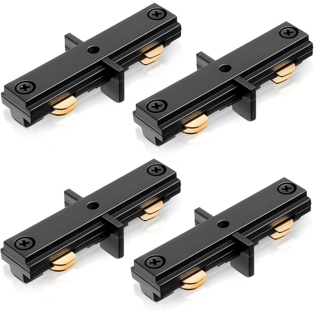 4 Pack Replacement for H Track Dead End I Connector Compatible with WAC Lighting H Track Systems, 3 Wire 1 Track Lighting Replacement for H Track System Track Lighting Accessories(Black)