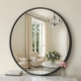 thumbnail image 1 of SONGMICS Round Mirror, Bathroom Mirror, 20 Inches, Metal Frame, for Living Room, Ink Black, 1 of 7