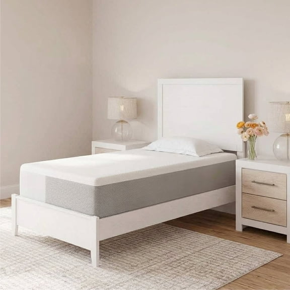 Signature Design by Ashley Chime 12" Inch Memory Foam Mattress in a Box Ultra Plush, Twin