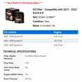 thumbnail image 2 of Oil Filter - Compatible with 2013 - 2022 Acura ILX 2014 2015 2016 2017 2018 2019 2020 2021, 2 of 2