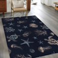 thumbnail image 3 of Navy Blue Coastal Area Rug 3x5 FT, Non Slip Entryway Bedside Carpet, Nautical Summer Beach Sea Turtle Starfish Washable Soft Floor Carpet Indoor Mat Throw Rug for Dorm Kitchen Home Office, 3 of 9