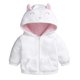 thumbnail image 1 of KAIYANG Chaqueta polar de otoño-invierno para niña recién nacida con capucha y cremallera, capa con capucha, 9-12 meses (blanco), 1 of 3