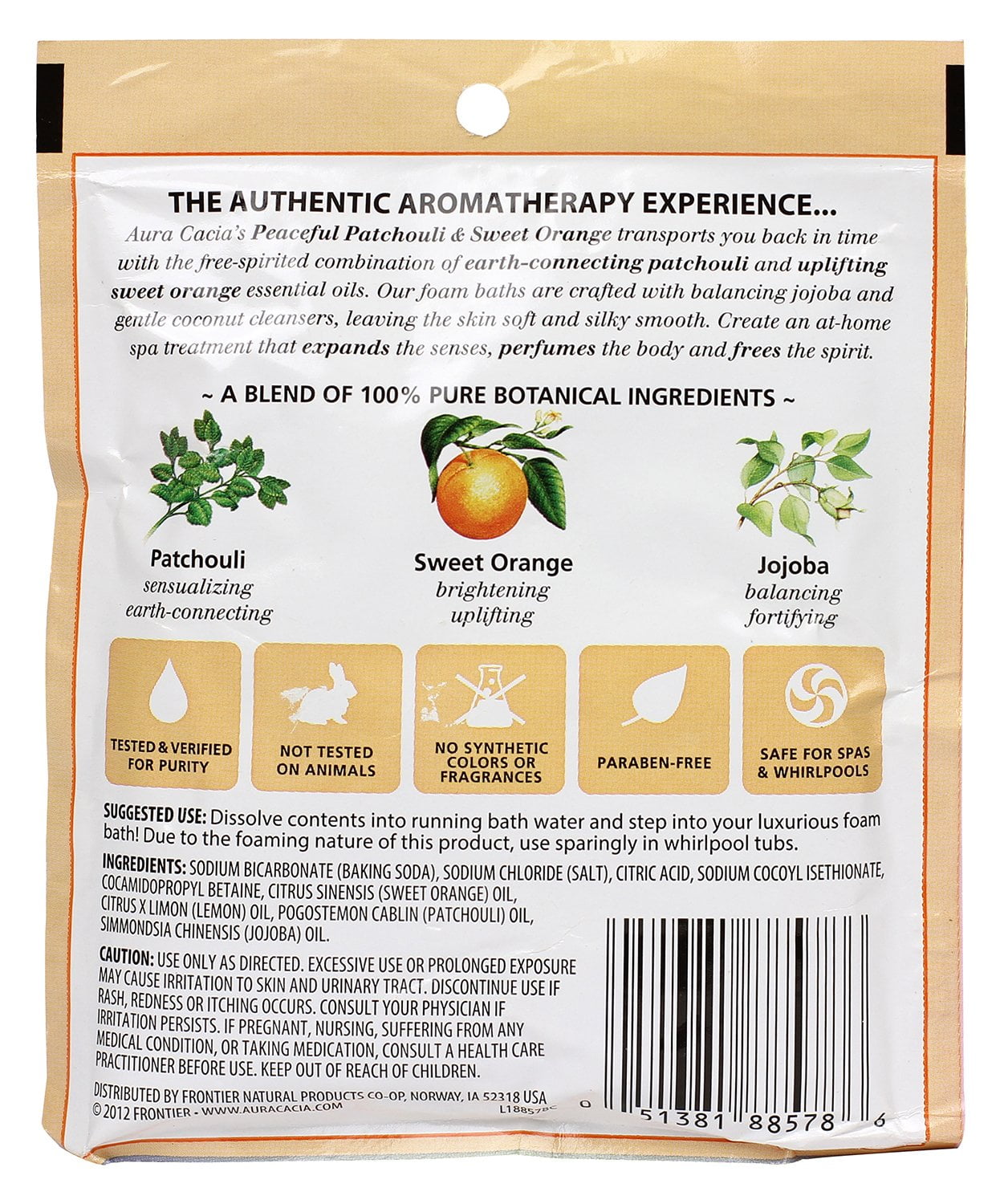 Aura Cacia - Foam Bath Peaceful Patchouli And Sweet Orange - 2.5 Oz - Case Of 6