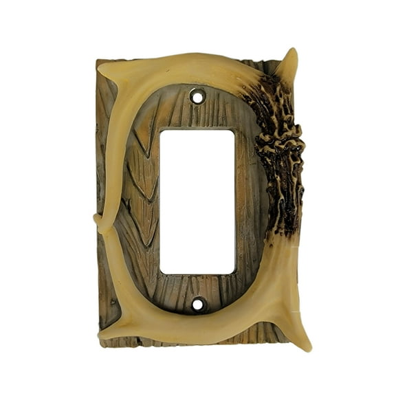 Rivers Edge Products Decora Light Switch Cover Plate, Single Gang, Poly-Resin Decorator Wall Plate Cover, Hand-Painted Decorative Wall Switch Plate, Screws Included, Antler