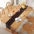 thumbnail image 2 of Hotian Macrame Knit Fall Table Runner with Tassel for Kitchen Dining and Home Decor Black 102"x9.5", 2 of 5