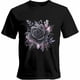 thumbnail image 1 of Camisetas casuales de manga corta con estampado de flores negras en acuarela para hombre. Camisetas gráficas., 1 of 8