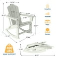 thumbnail image 6 of FOOWIN Folding Rocking Adirondack Chair, HDPE Plastic Rocking Chairs for Patio Porch Rocker Chair, White, 6 of 8