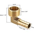 thumbnail image 2 of Hose Barb Fitting Brass Barb 90 Elbow 10mm Barbed x1/2" G Male Hose 2Pcs, 2 of 4
