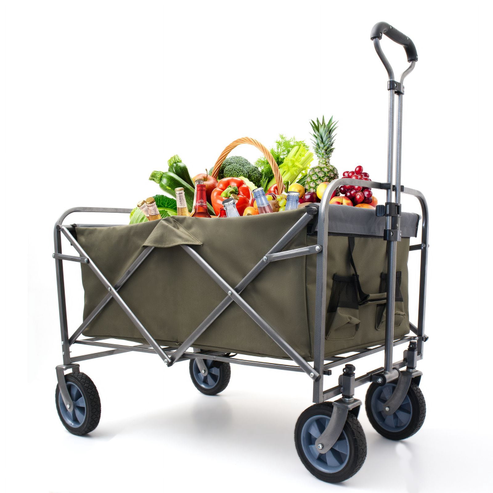 Acpouw Outdoor Garden Multipurpose Micro Collapsible Beach Trolley Cart Camping Folding Wagon