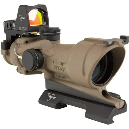 Trijicon ACOG Rifle Scope, 4X32, Amber Crosshair .223 Reticle, Includes Docter Sight, Dark Earth