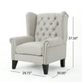 thumbnail image 2 of Laird Chaise d'Accent en Tissu Beige Ailé Traditionnel, 2 of 6