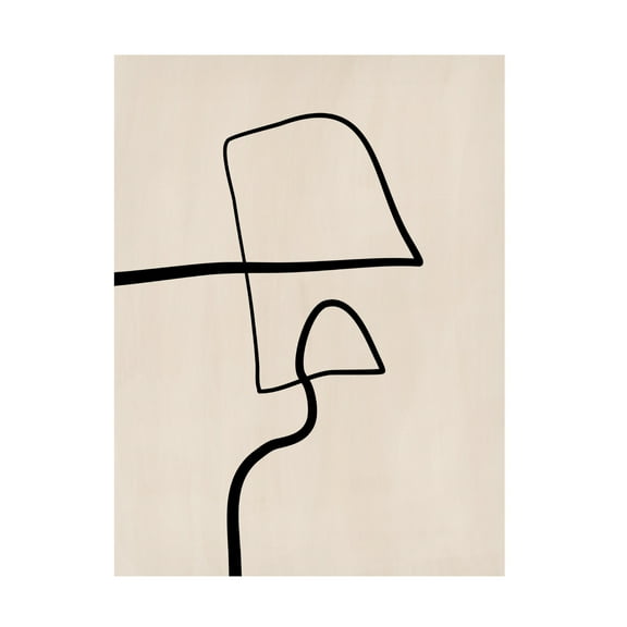 Trademark Fine Art Elena Ristova Single Black Line Artwork Canvas Wall Art