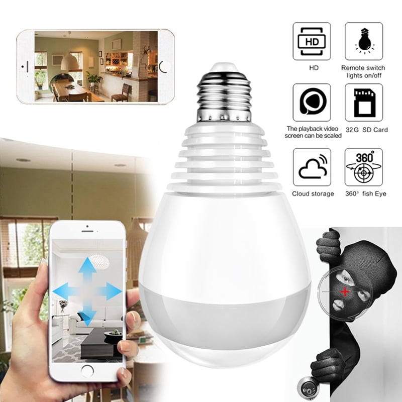 HD 1080P 360° Panoramic Wireless View Camera E27 Wifi Smart Light Bulb