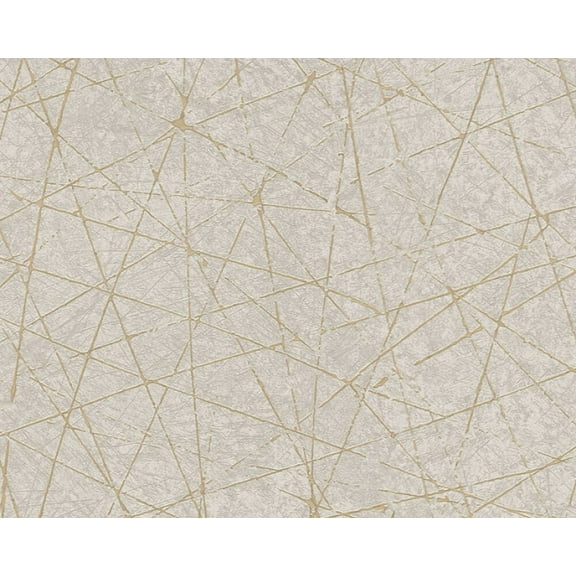 Concord Wallcoverings Modern Textured Wallpaper Graphics, Vinyl Accent Wall, Cream, Gold, Grey, Metallic, 21 in x 33 Ft (57 sq. ft), 391773