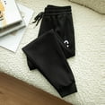 thumbnail image 2 of Lovskoo Sweatpants Women Casual Loose Sports Closed Bottom Fleece Lined Baggy Joggers Ankle Banded Trousers Thermal Pants Black, 2 of 5
