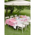 thumbnail image 3 of Outdoor Tablecloth with Umbrella Hole and Zipper, Pink Snowman Christmas Rectangle Table Cloth 54x80 Inch Waterproof Tablecloth, Xmas Balls Snowflake Picnic Table Cover for Patio Camping, 3 of 7