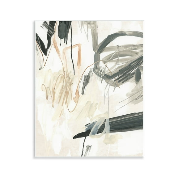 Stupell Industries Scribbled Abstract on Beige Abstract Painting Unframed Art Print Wall Art, 11 x 14
