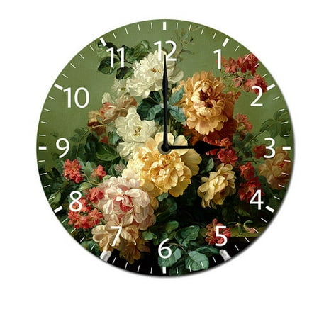 ZXCXRQFa Vintage Nautical Anchor Round Wood Wall Clock, 10 Inch Battery Operated Analog Quiet Desk Clock for Home,Kitchen,Office,School,Bathroom