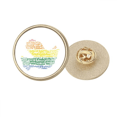 thumbnail image 1 of Broche de oro metálico circular Ave la paz Rainbow LGBT Unbranded 2.7 cm, 1 of 3