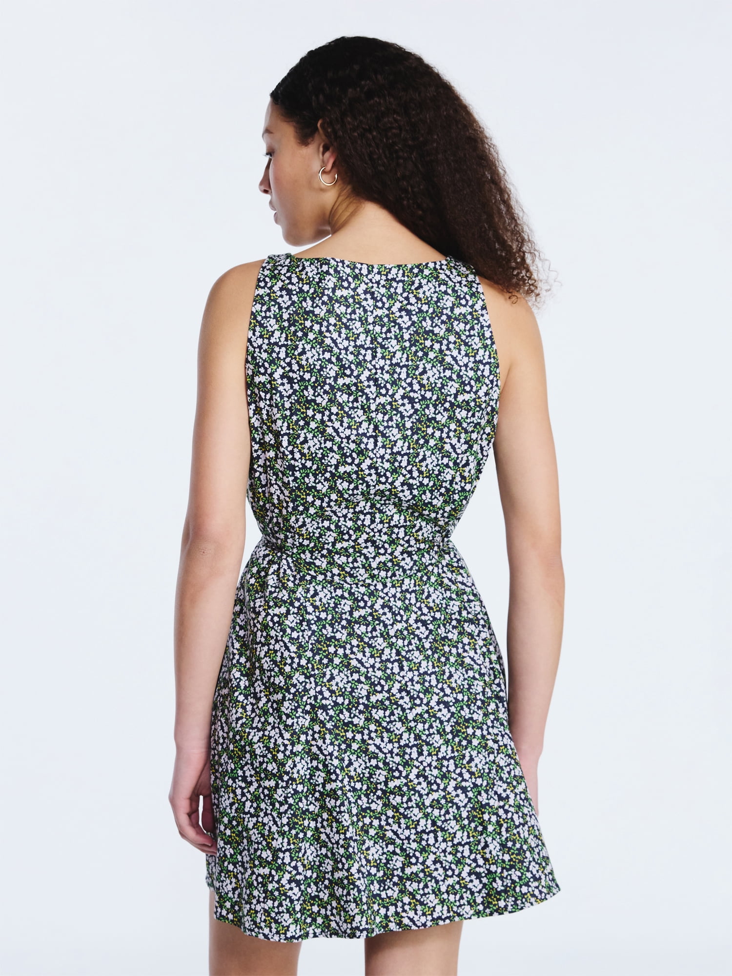 Free Assembly Women's and Women's Plus Cotton Boatneck Mini Dress, Sizes XS-4X