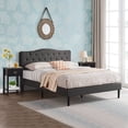 thumbnail image 2 of VECELO (Set of 3) Bedroom Set Upholstered Bed Frame and 2 Nightstand, 2 of 6