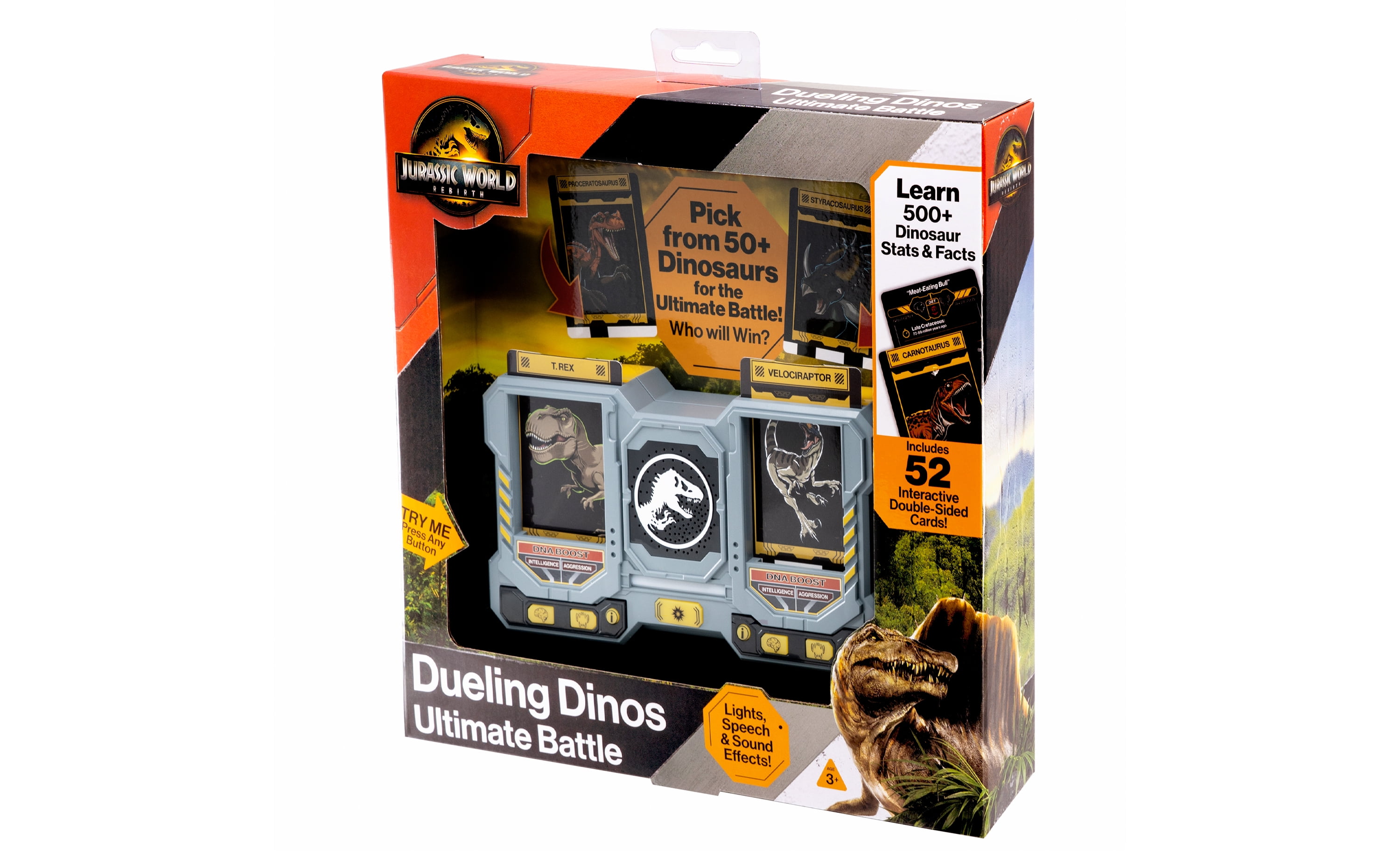 Jurassic World, Dueling Dinos Ultimate Battle Game, Lights and Sounds, Children Ages 3 and up