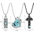 thumbnail image 2 of 3 PCS Crystal Heart Cremation Urn Necklace for Ashes Keepsake Cremation Jewelry Heart/Cross/Cylinder Urn Necklace for Women Men Loved Ones, 2 of 7
