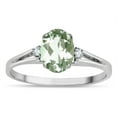 thumbnail image 2 of Star K � Oval 8x6 Genuine Green Amethyst Split Shank Three Stone Engagement Promise Ring, 2 of 9