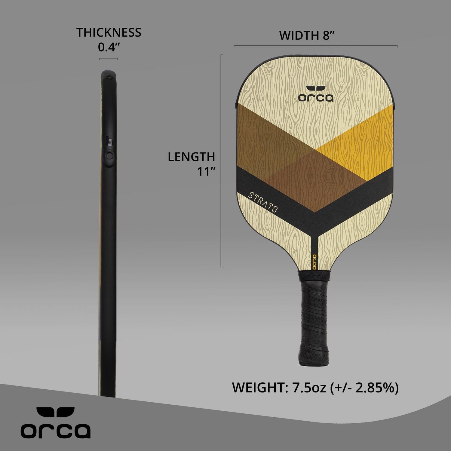 Pagaie de pickleball en fibre de verre Strato Tournament Series - Power Edition, 7,5 oz - par Orca
