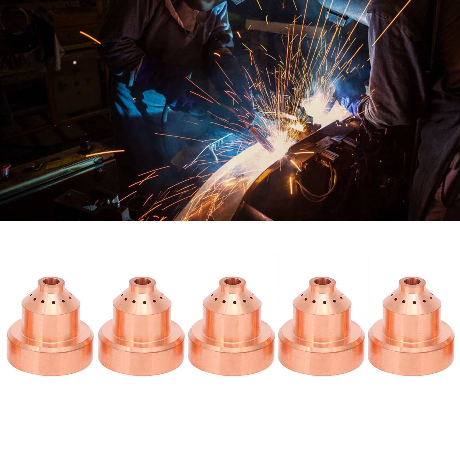 5Pcs Plasma Cutter Nozzle Copper Shield Cap Cutting Torch Welding Parts 220047