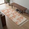 thumbnail image 5 of Area Rug with Tassels 2' x 5', Retro Orange Berry Tree Leaf Kitchen Runner Rug for Hallway Bedroom Throw Rugs, Watercolor Fruit Plant Art Soft Door Mat for Bathroom Entrance Living Room, 5 of 9