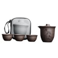 thumbnail image 1 of Juego de té de viaje con bolsa de transporte, elegante y ligero juego de tetera china de kungfu con tazas de té para regalo de cumpleaños, oficina o Hou De, 1 of 9