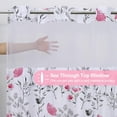 thumbnail image 6 of Ikfashoni Hookless Shower Curtain with Snap in Liner, Pink Floral Waterproof Fabric Mesh Window Bath Curtain, 71"X74", 6 of 7