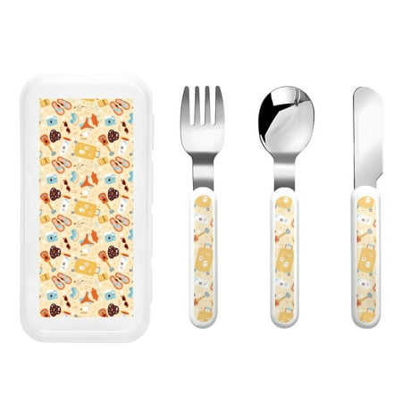 

Balery Summer Travel for Stainless Steel Kids Silverware Set - Child and Toddler Safe Flatware - Children s Knife Fork And Spoon Set - Metal Kids Cutlery Set