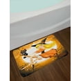thumbnail image 2 of Halloween Bath Mat, Cute Sexy Witch on a Broom with Baby Kitten and Hazy Moonlight Halloween Themed, Non-Slip Plush Mat Bathroom Kitchen Laundry Room Decor, 29.5 X 17.5 Inches, Multicolor, Ambesonne, 2 of 2