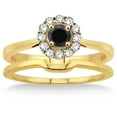 thumbnail image 2 of 1.25 Carat Black Diamond Bridal set Halo on 10k Yellow Gold, 2 of 2