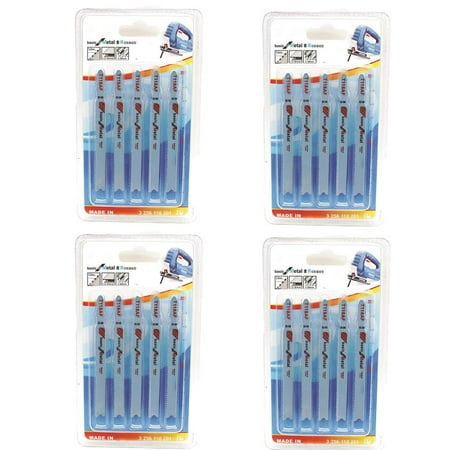 

20PCS T118AF T-Shank Blades Multifunctional Jigsaw Blades Metal Firm Saw Blades Set Sharp Tile Cutting Tool for Woodworking