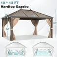 thumbnail image 2 of Hommow 10' X 13' Hardtop Gazebo, Galvanized Steel Metal Roof Gazebo, Permanent Pavilion Gazebo with Aluminum Frame for Patios, Gardens, Lawns, 2 of 9