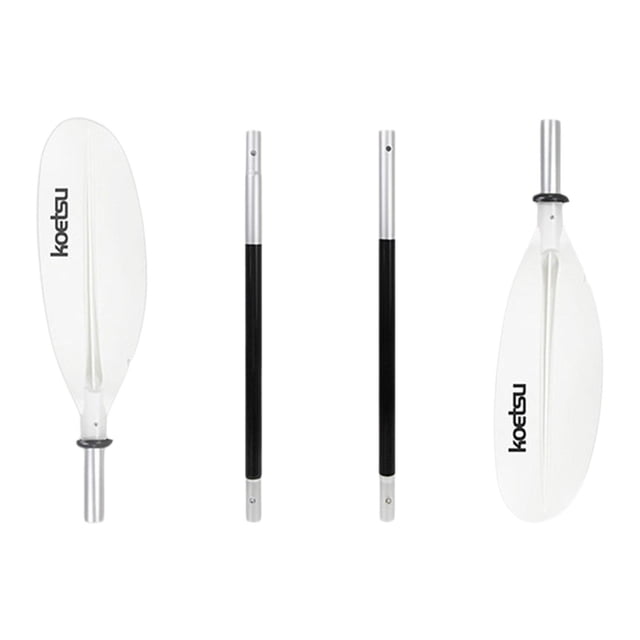 koolsoo Kayak Paddle 4 Sections Bateau Paddle pour Bateau Gonflable Rafting Sports Nautiques Blanc