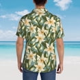 thumbnail image 6 of Balery Lilies Flowers Print Men's Hawaiian Shirts Short Sleeve Beach Shirt Relaxed Fit Vacation Button Down Shirts-XX-Large, 6 of 9