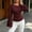 Wine, variant on IUYRTFE Women's Striped Bell Sleeve Blouse Crew Neck Slim Fit Waisted Casual Fall Top