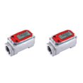 thumbnail image 1 of 2X Medidor de Flujo de Turbina Digital de 1 Pulgada Pantalla LCD Digital con Medidor de Flujo de Combustible de Contador NPT para Medir El Aceite del Motor, 1 of 5