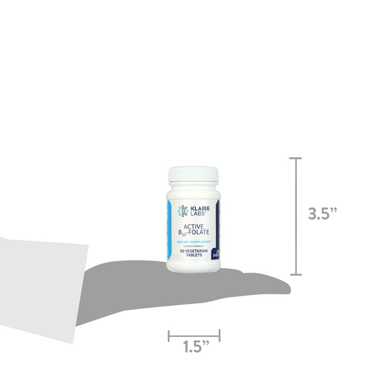 Klaire Labs Active B12-Folate - High-potency, fast-dissolving tablets -  Walmart.com