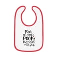 thumbnail image 2 of Eat Sleep Poop Baby Contrast Trim Jersey Bib, 2 of 3