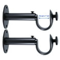 thumbnail image 2 of MERIVILLE Set of 2 Black Zinc Curtain Drapery Rod Bracket for 1" Rod, Adjustable, 2 of 5
