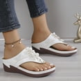thumbnail image 2 of GUOBIOZIY Wedge Sandals for Women Dressy: Comfortable Cushion Footbed Walking Platform Shoes Summer Casual Womens Flip Flops(White,9), 2 of 7