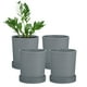 thumbnail image 1 of Uxcell 4 paquetes de macetas de 4.5 pulgadas, macetas de plástico con agujeros de drenaje para cactus, macetas para plantas de interior, gris, 1 of 7